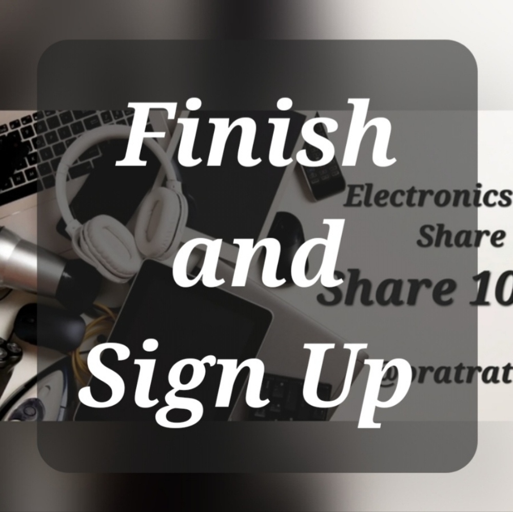 Finish Wed 6/3👨‍💻Sign Up Wed 6/10👨‍💻Electronics Share 👨‍💻Share 10👨‍💻